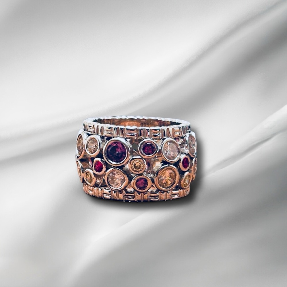 Multi Coloured Gemstone Ring
